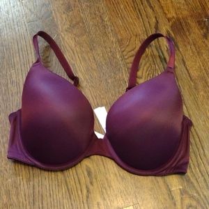 PINK Victoria's Secret maroon and pink wear everywhere push-up bra size 34DD